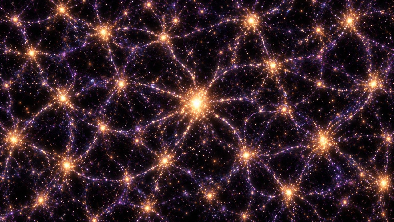 it becomes the cosmic web: the same shape