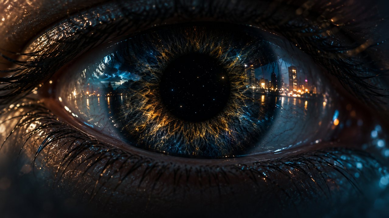 the eye, stars already in the pupil