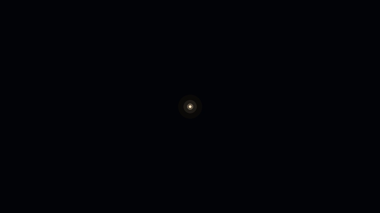darkness, one point of light (made in code, the same point returns in scene 5)